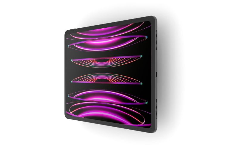 IFCASE Supporto Universale Da Parete In Alluminio Per Tablet E Smartphone - 2 Angoli Di Visione, Installazione Con Adesivo 3M O Viti