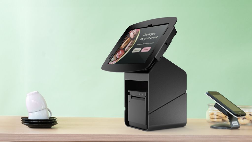 Tablet POS Stand with Printer Mount - Tablet Printer Kiosk